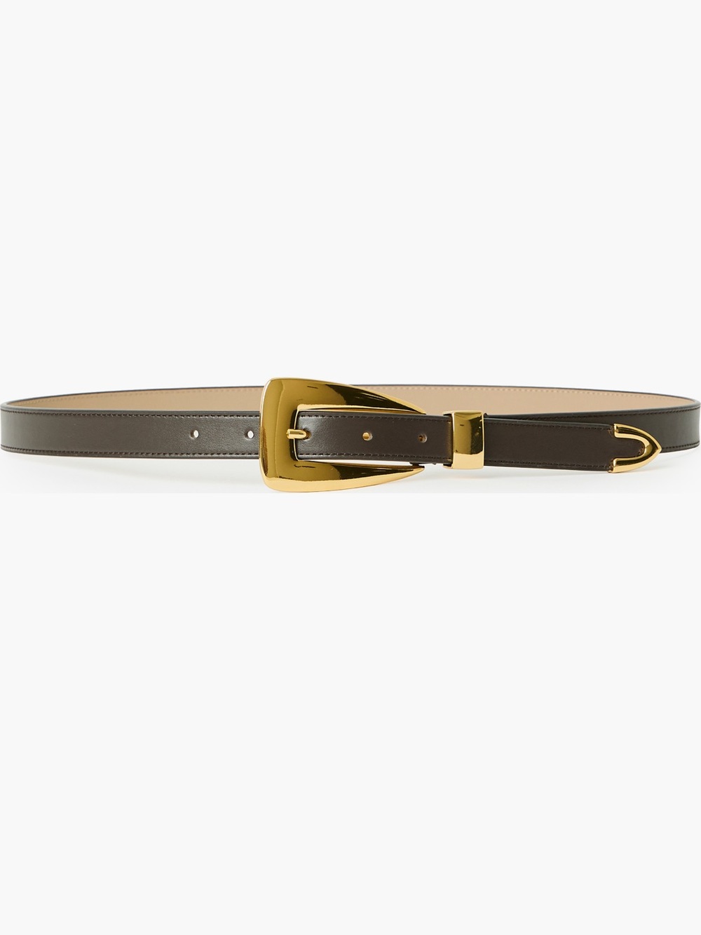 B-Low the Belt Briar Leather Belt espresso brown gold hardware large NWT